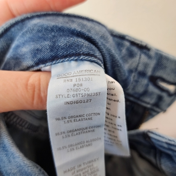 Good American Indigo127 Good Straight W/ Split Back Pockets Jeans 4/27 - Picture 8 of 9